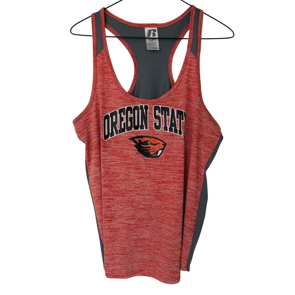 Russell Athletic Oregon State Beavers Youth XL Racerback Tank Top Orange Grey